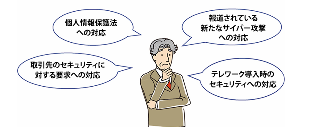 中小企業の情報セキュリティ対策ガイドラインより、外部要因のイメージ